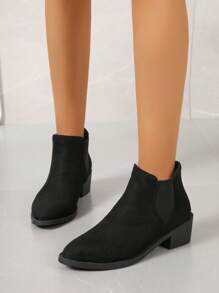 Women's Fashionable Fall And Winter Outfit Casual Ankle Boots - Black - View 3