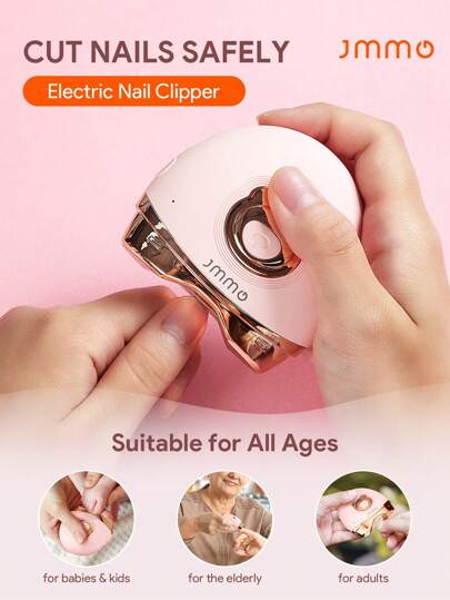 JMMO 自动电动指甲刀，安全指甲刀，锉刀充电式指甲修剪器，适合护理人员、老年人、成人、儿童圣诞礼物，秋冬必备品