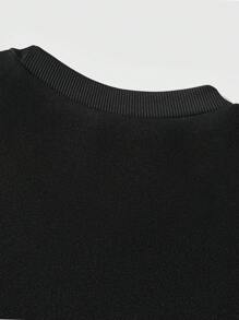 ROMWE MEN Grunge Punk Các bạn In Cánh Lót nhiệt Áo nỉ - màu đen - Xem 4