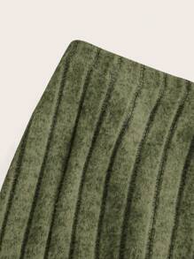 SHEIN EZwear Solid Tube Top & Pencil Skirt - Army Green - View 4