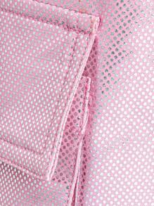 Hauture Lấp lánh Chấm Túi có nắp Quần Cargo - Màu Hồng baby - Xem 7