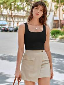 Poéselle Solid Tank Top