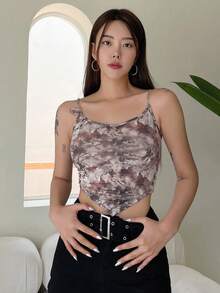 DAZY In Đồ họa Viền khăn tay Cami ngọn - Nhiều màu - Xem 2