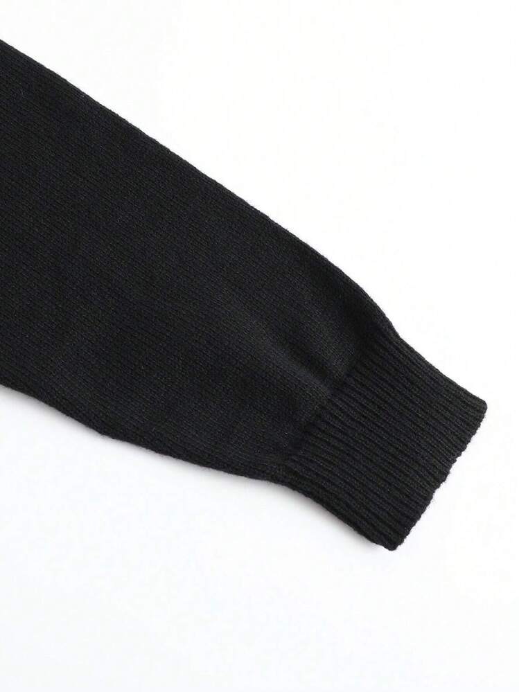 Aesthetic Post Hombres Jersey con patrón de dibujos animados - Negro - Añade 8