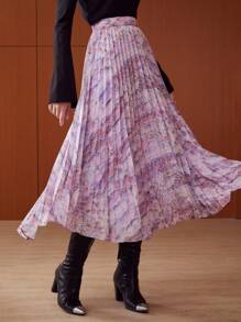 MOTF PREMIUM In hoa Paisley Chân Váy xếp ly - Nhiều màu - Xem 4