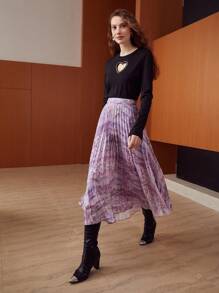 MOTF PREMIUM In hoa Paisley Chân Váy xếp ly - Nhiều màu - Xem 5