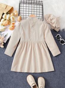 SHEIN Jeune Fille Festonné À Nœud Papillon Robe & Chapeau