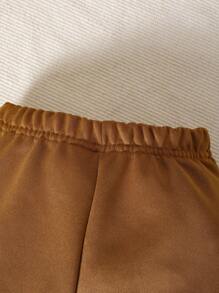 Baby Boy Colorblock Striped Trim Varsity Jacket & Sweatpants - Brown - View 6