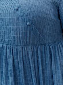 Mulvari 大碼素色A字洋裝 - 霧霾藍 - 查看 7