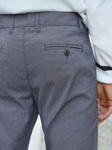 RueChic Men Slant Pocket Suit Pants - Blue - View 3