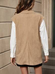 SHEIN Essnce 西裝領雙口袋馬甲西裝外套