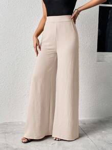 Firerie Split Thigh Wide Leg Pants - Apricot - View 4