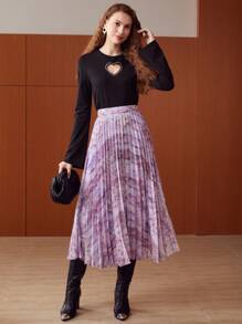 MOTF PREMIUM In hoa Paisley Chân Váy xếp ly - Nhiều màu - Xem 9