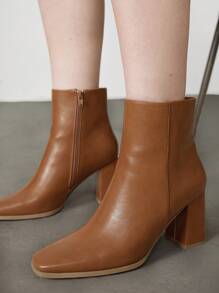 CUCCOO BIZCHIC Giày bốt cổ điển màu nâu thanh lịch dành cho nữ, Giày bốt cao gót mũi nhọn Giày đi nghỉ mát Giảm giá mùa hè - màu nâu - Xem 6