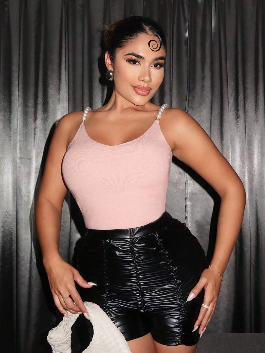 SHEIN SXY Solid Cami Knit Top