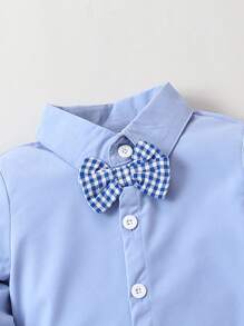 Souflis Souflis 男婴领结衬衫和围兜裤套装