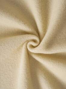 SHEIN EZwear Chất rắn Túi kangaroo Hoodie - Màu be - Xem 3