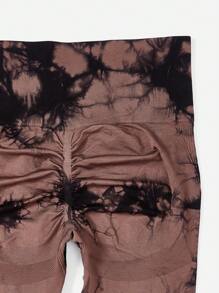 2入組紮染寬腰帶運動打底褲 - 彩色 - 查看 3