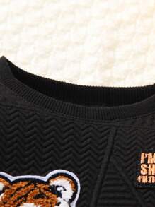 Baby Boy Cartoon Graphic Sweatshirt & Sweatpants - Black - View 5