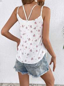 SHEIN VCAY 碎花吊帶上衣 - 白色 - 查看 2