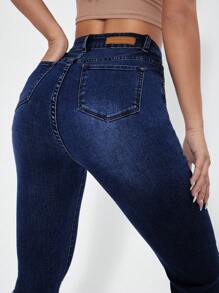 Jeans de pierna amplia de talle alto