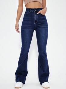 Jeans de pierna amplia de talle alto