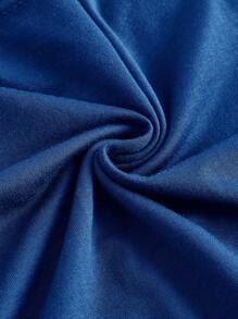 SHEIN Coolane Letter Graphic Crop Tee - Blue - View 3