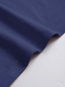 INAWLY Astronaut And Letter Graphic Tee Graphic Tees Women Tops - Navy Blue - View 4