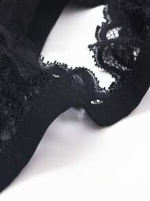 Men's Black Lace Cut Out Crotchless Underwear Naughty Lingerie - Black - View 5