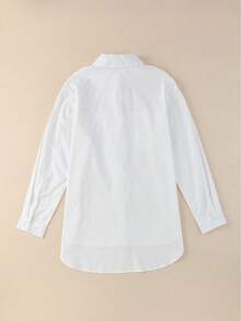 Astylish Guipure Lace Insert Shirt - White - View 7