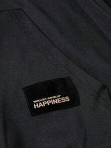 Manfinity Homme Nam Thư được vá Túi kangaroo Dây rút Hoodie - màu đen - Xem 8