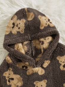 EASEVO 超大号男士加大码泰迪熊图案连帽衫 - 彩色 - 查看 5