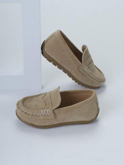 1 Pair Classic Cute Flat Shoes, Unisex Kids Canvas Loafers, Soft Bottom Anti-Slip Wear-Resistant Breathable Retro Boat Shoes, Fashionable Casual Shoes, School Style Student Shoes, Daily Commute Comfortable Versatile Square Toe Shoes