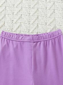 SHEIN Baby Girl 3pcs Butterfly Print Tee & 3pcs Pants - Multicolor - View 5