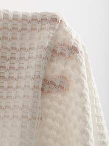 DAZY Twist Back Waffle Knit Crop Tee - White - View 7