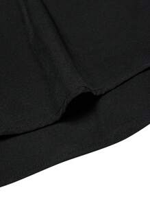 Hombres Camisa de rayas en contraste con botón - Negro - Ver 4