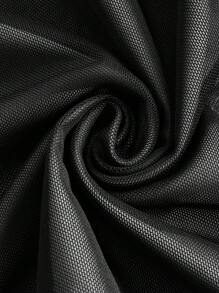 ROMWE PUNK 圖案印花鏤空不對稱下擺T恤 - 黑色 - 查看 3