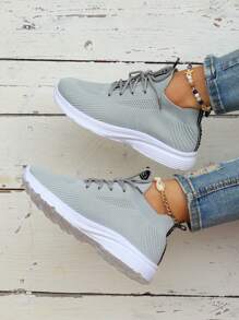 Women's All Season Outdoor Breathable Comfortable Casual Sports Shoes - Grey - View 5