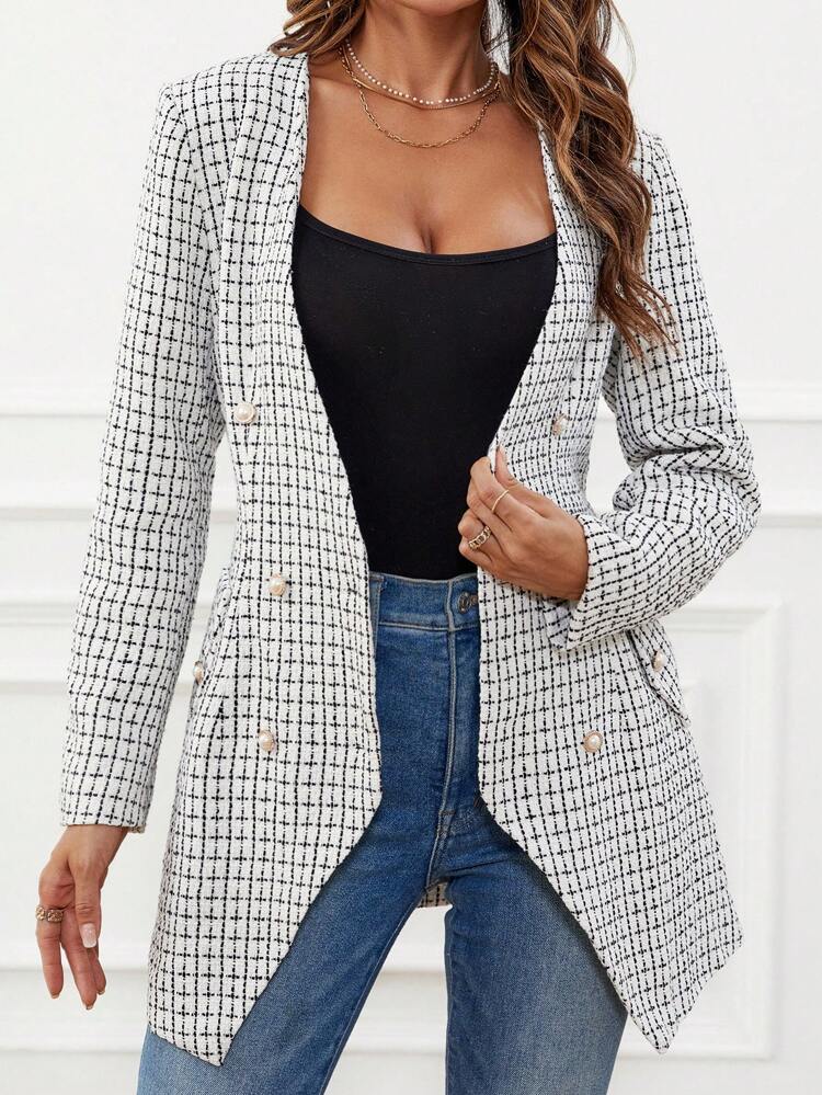 Plaid Print Belted Coat