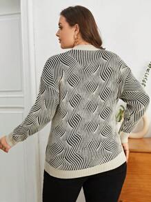 SHEIN Essnce Hơn Họa tiết Toàn thân Thả vai Áo len - Nhiều màu - Xem 2
