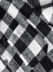 Manfinity Hypemode Men Buffalo Plaid Pocket Front Shacket - Black and White - View 5
