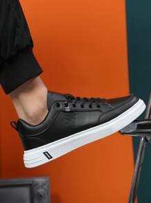 Nam Xuân/Hè Mới Hợp Thời Trang Thoải Mái Chống Trượt Màu Trơn Giày Thường, Giày Thể Thao, Giày Vải - Đen - màu đen - Xem 3