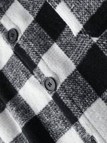 Manfinity Hypemode Men Buffalo Plaid Pocket Front Shacket - Black and White - View 6