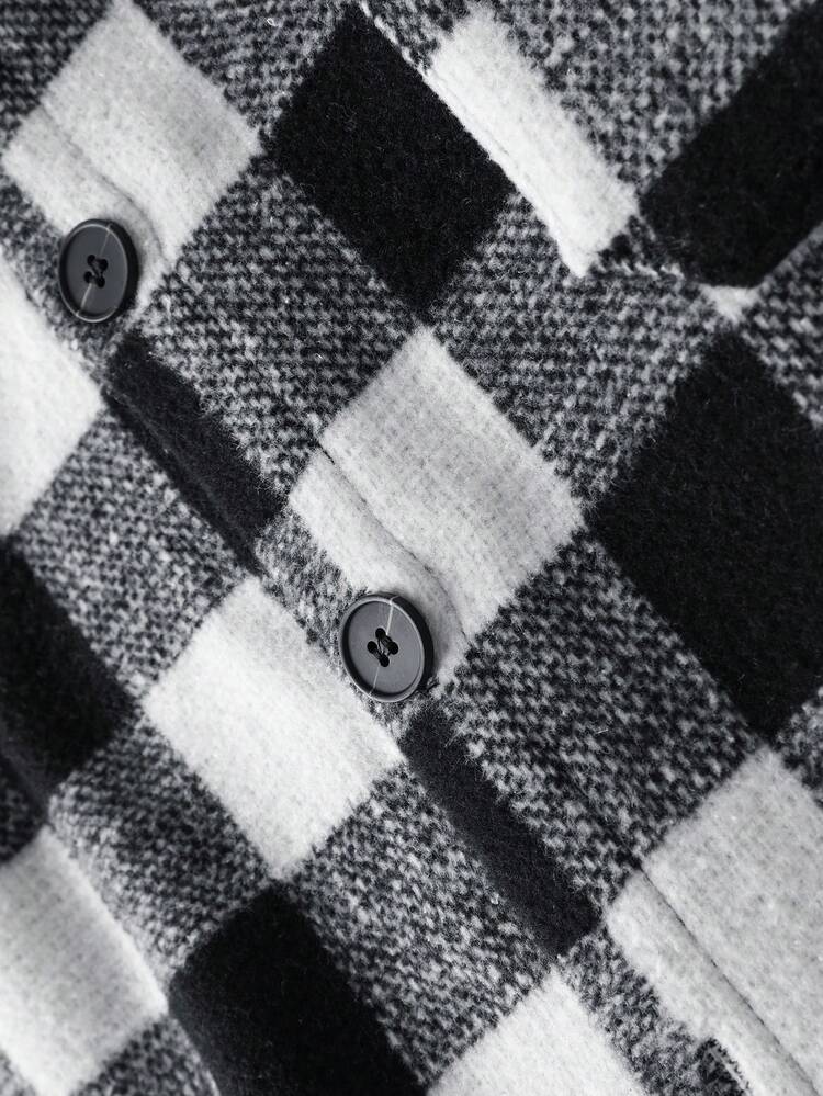 Men Buffalo Plaid Pocket Front Shacket
