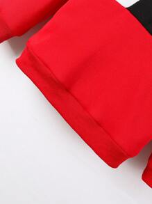 Young Boy Colorblock Hoodie And Pants Set For Sports And Warmth - Multicolor - View 3