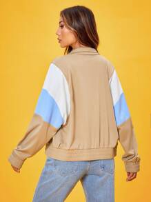 Flirla Cazadora de color combinado con cremallera