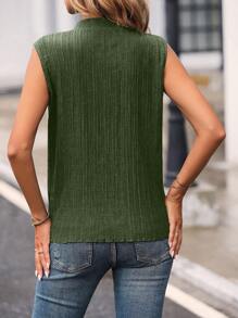 SHEIN LUNE Half Zip Sleeveless Blouse
