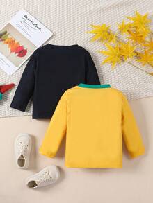 SHEIN Đứa bé trai 2 Miếng Đồ họa Hoạt hình Áo thun - Nhiều màu - Xem 2