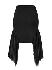 Celure Talla grande Falda unicolor bajo asimétrico