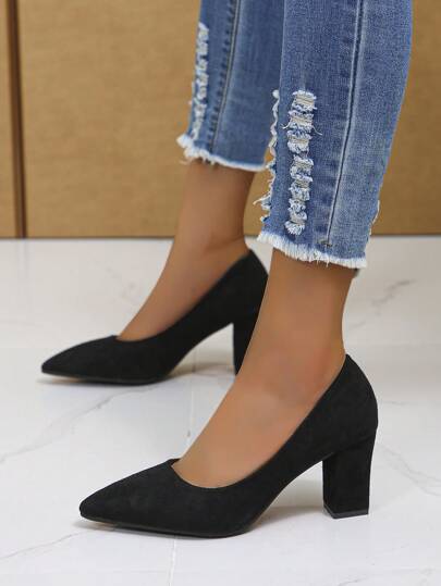 Fall/Winter 2025 Women's Elegant Black High Heel Shoes For Office Lady,Elegant,Women Pumps,Elegant